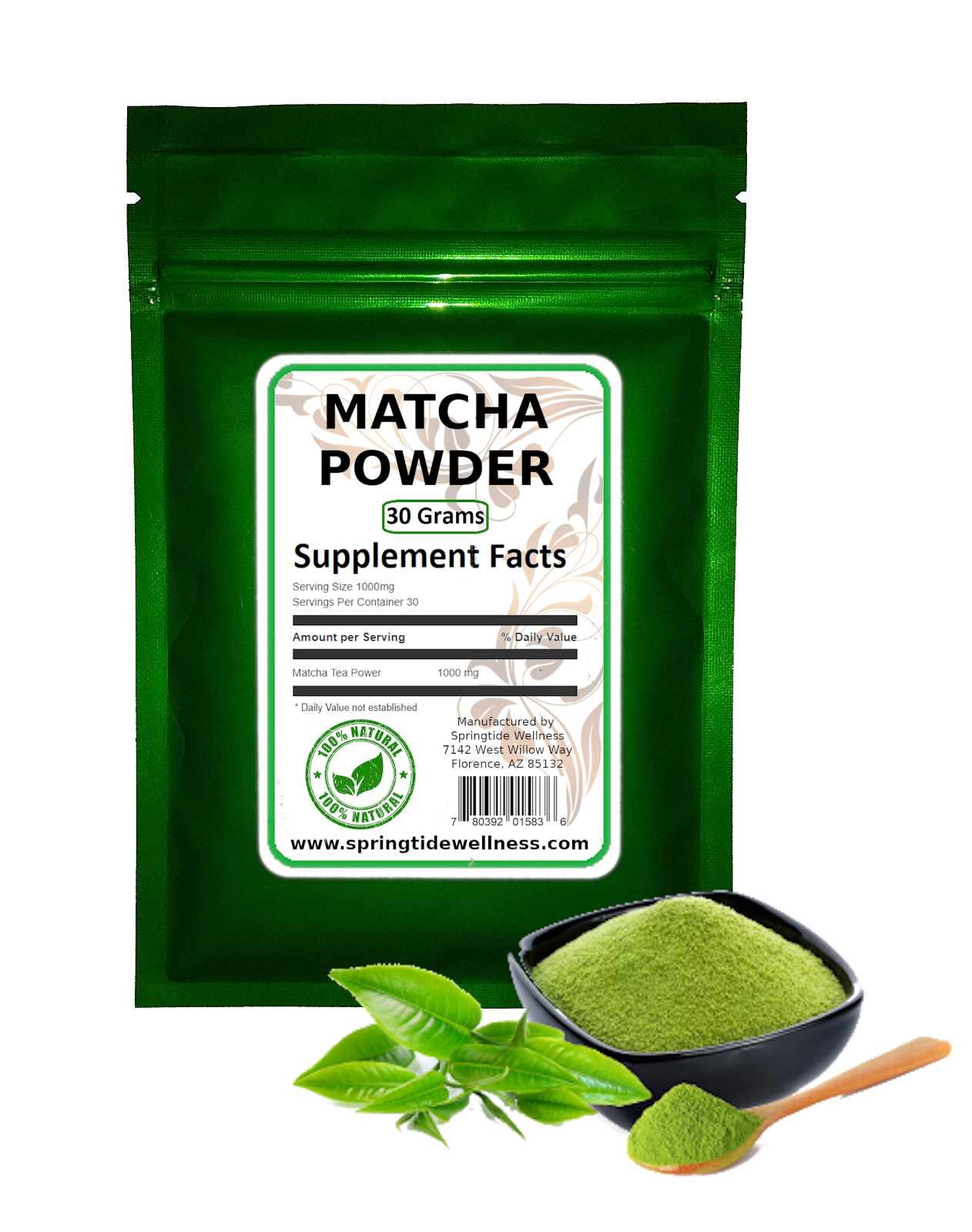 100% Natural Herbal Matcha Green Tea Powder