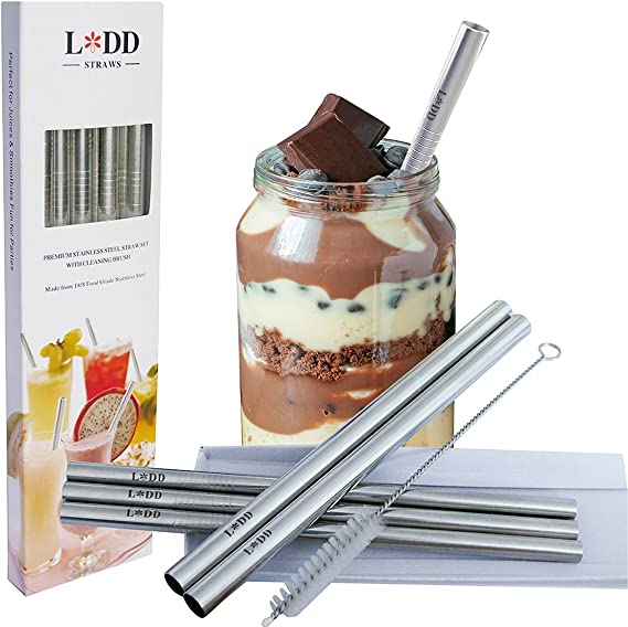 Amazon.com: LDD Reusable Extra Wide Metal Stainless Steel Smoothie ...