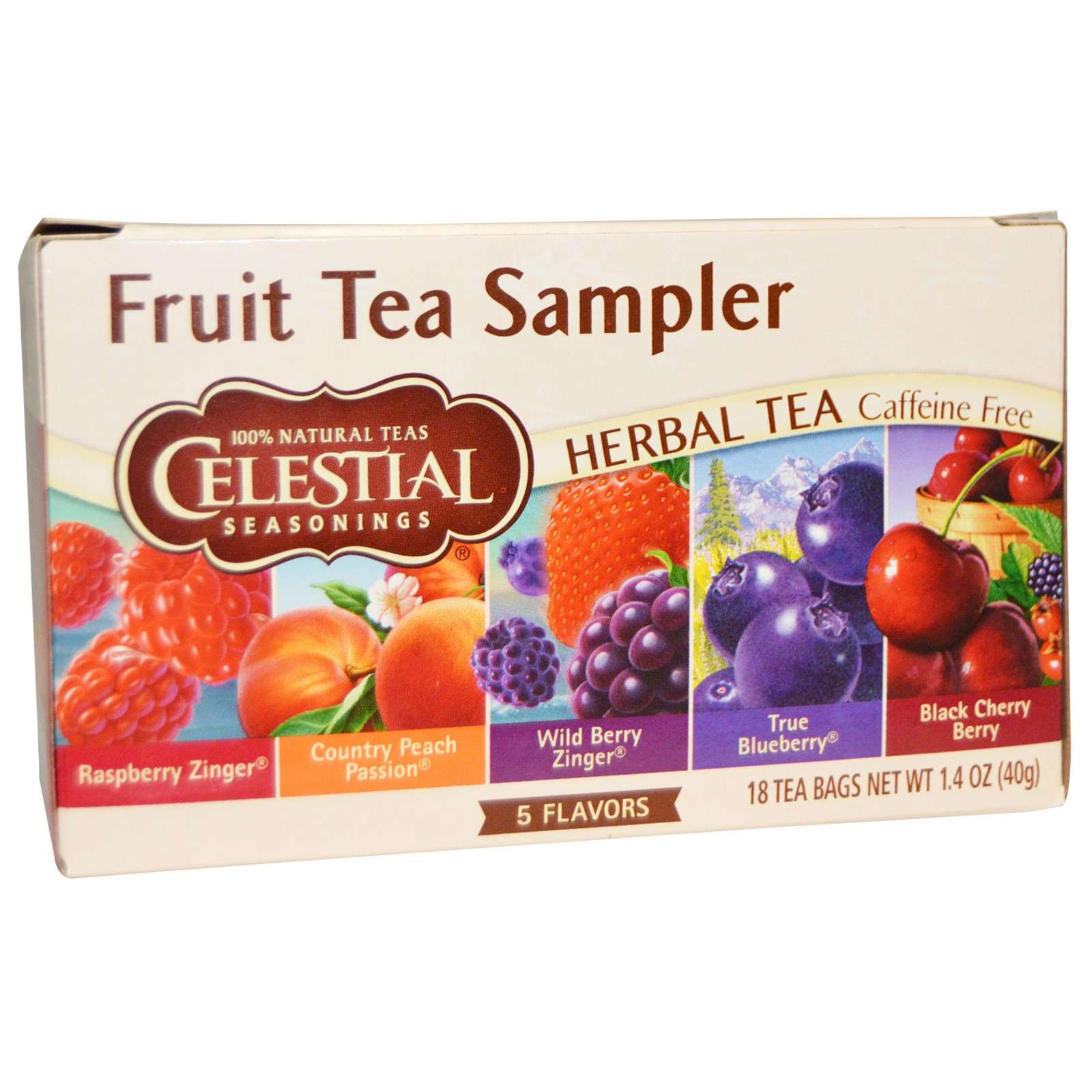 Celestial Seasonings Fruit Tea Sampler Herbal Tea Caffeine ...