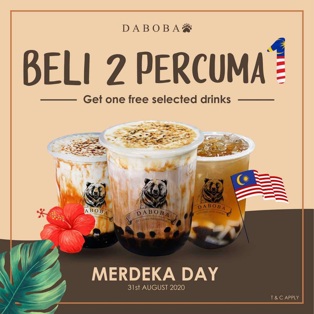 Daboba Milk Tea Buy 2 Free 1 Cup Merdeka Promo