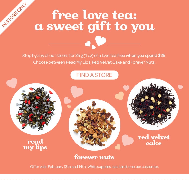 Davids Tea Canada: Free Love Tea With Purchase February 13th &  14th ...