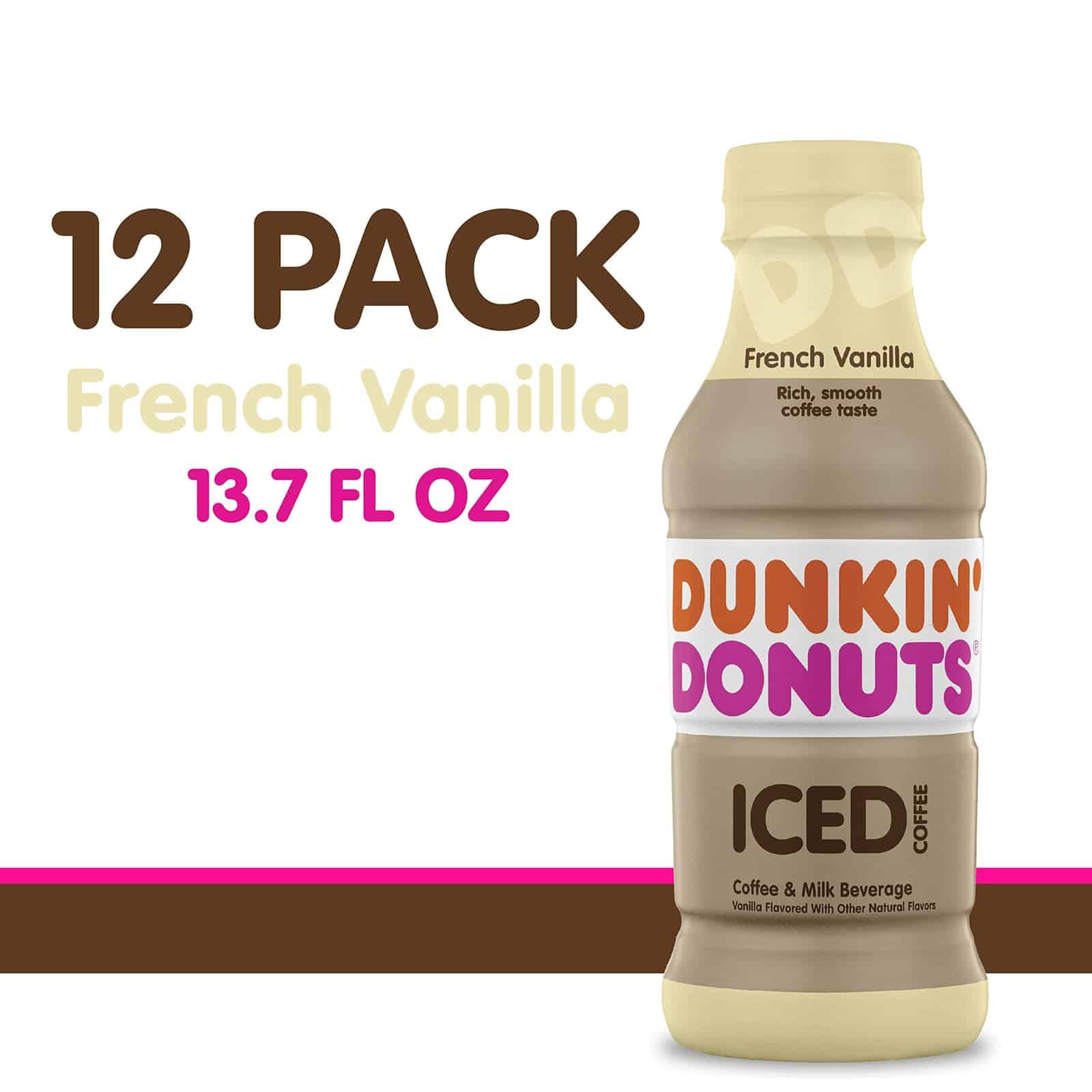 Dunkin Donuts Iced Coffee, French Vanilla, 13.7 Fluid Ounce (Pack of 1 ...