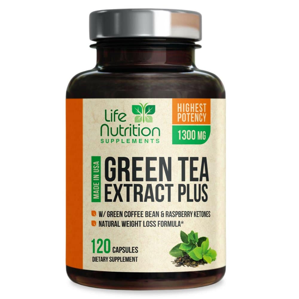 EGCG Green Tea Extract Capsules 1300mg Natural Weight Loss Fat Burner ...