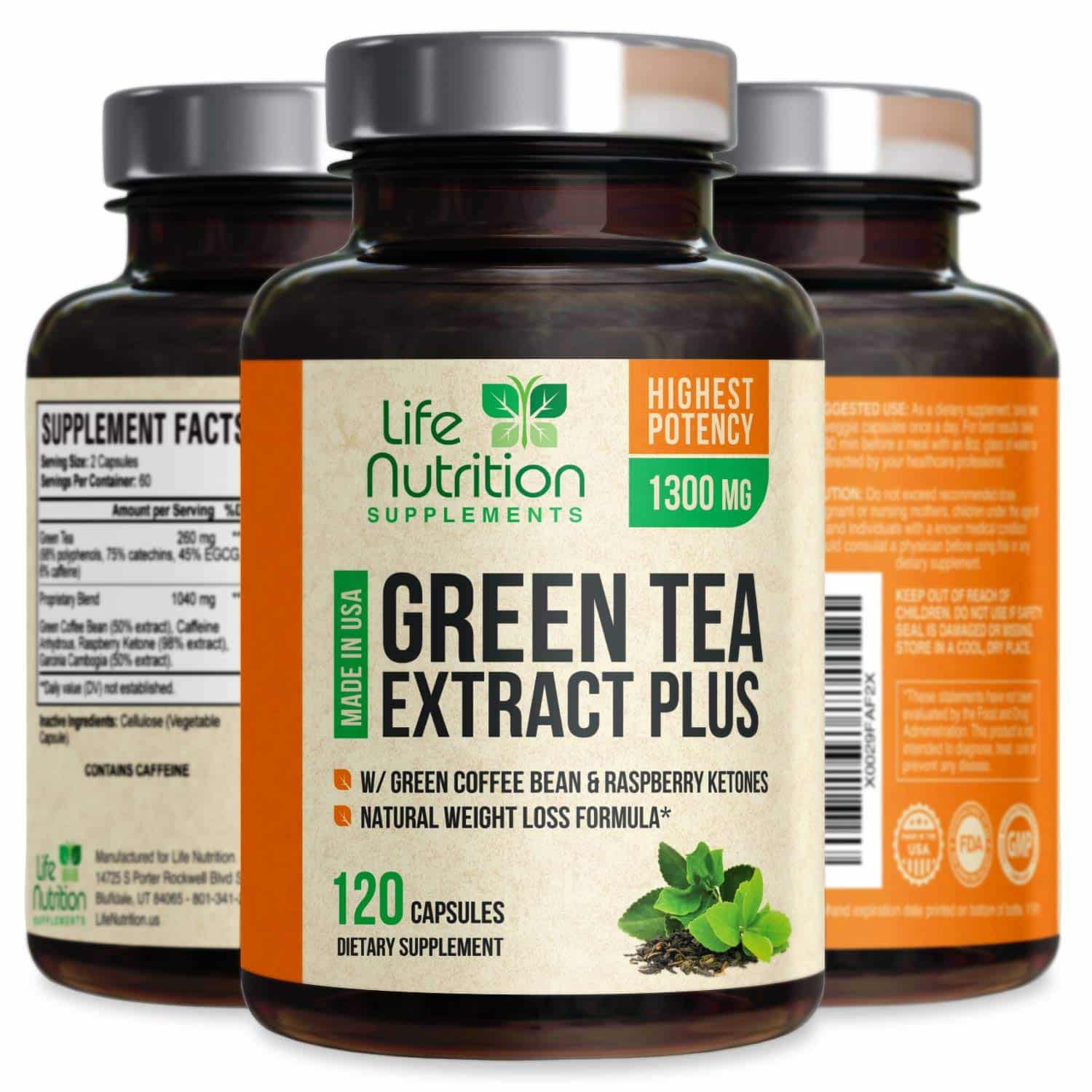 Green Tea Extract 98% with EGCG for Weight Loss 1300mg
