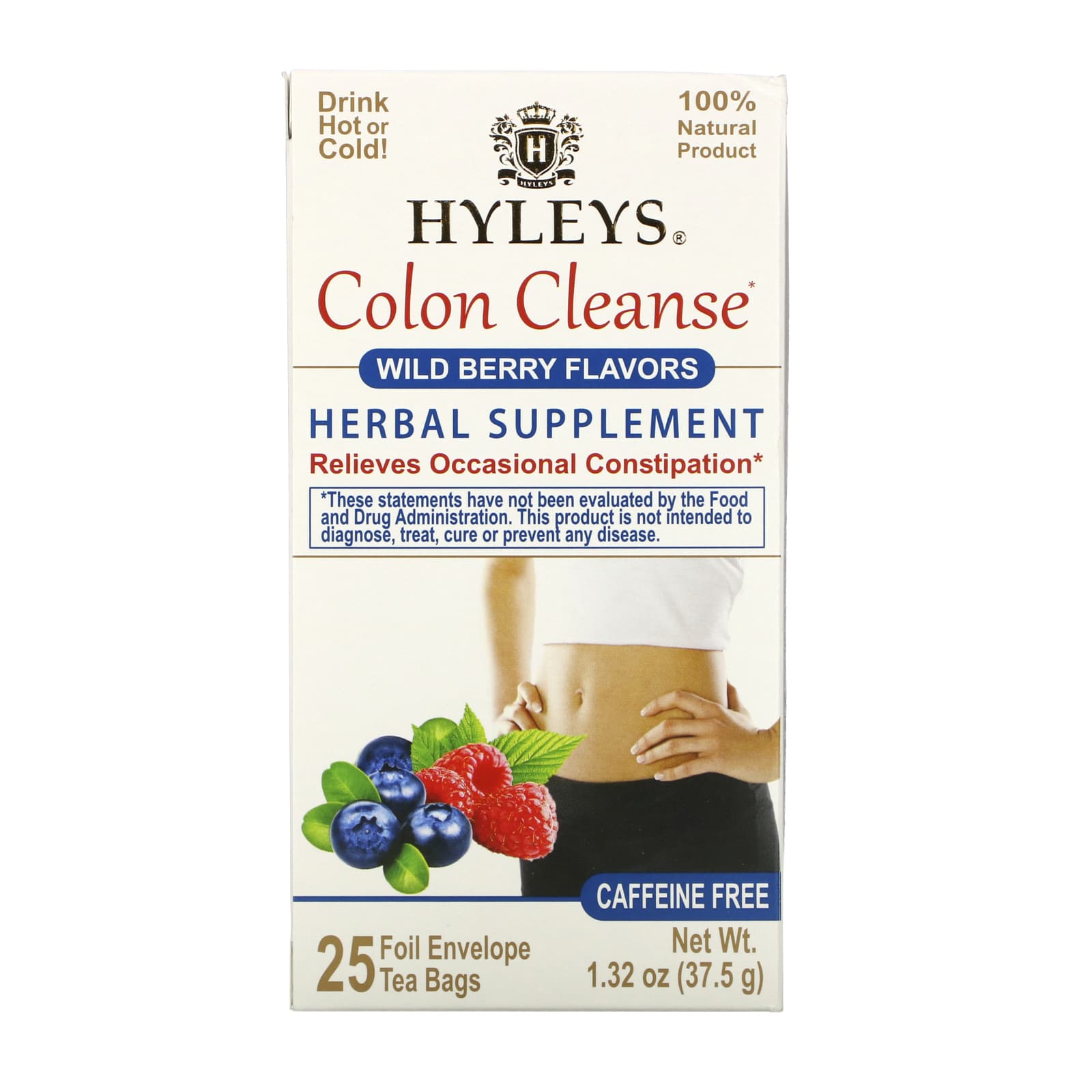 Hyleys Tea Colon Cleanse, Wild Berry Flavors, Caffeine Free, 25 Tea ...
