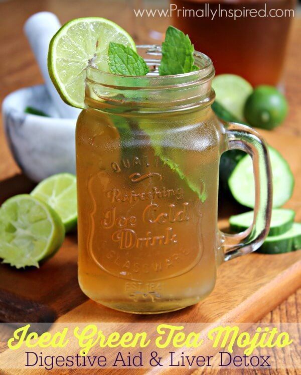 Iced Green Tea Mojito (Digestive Aid &  Liver Detox)