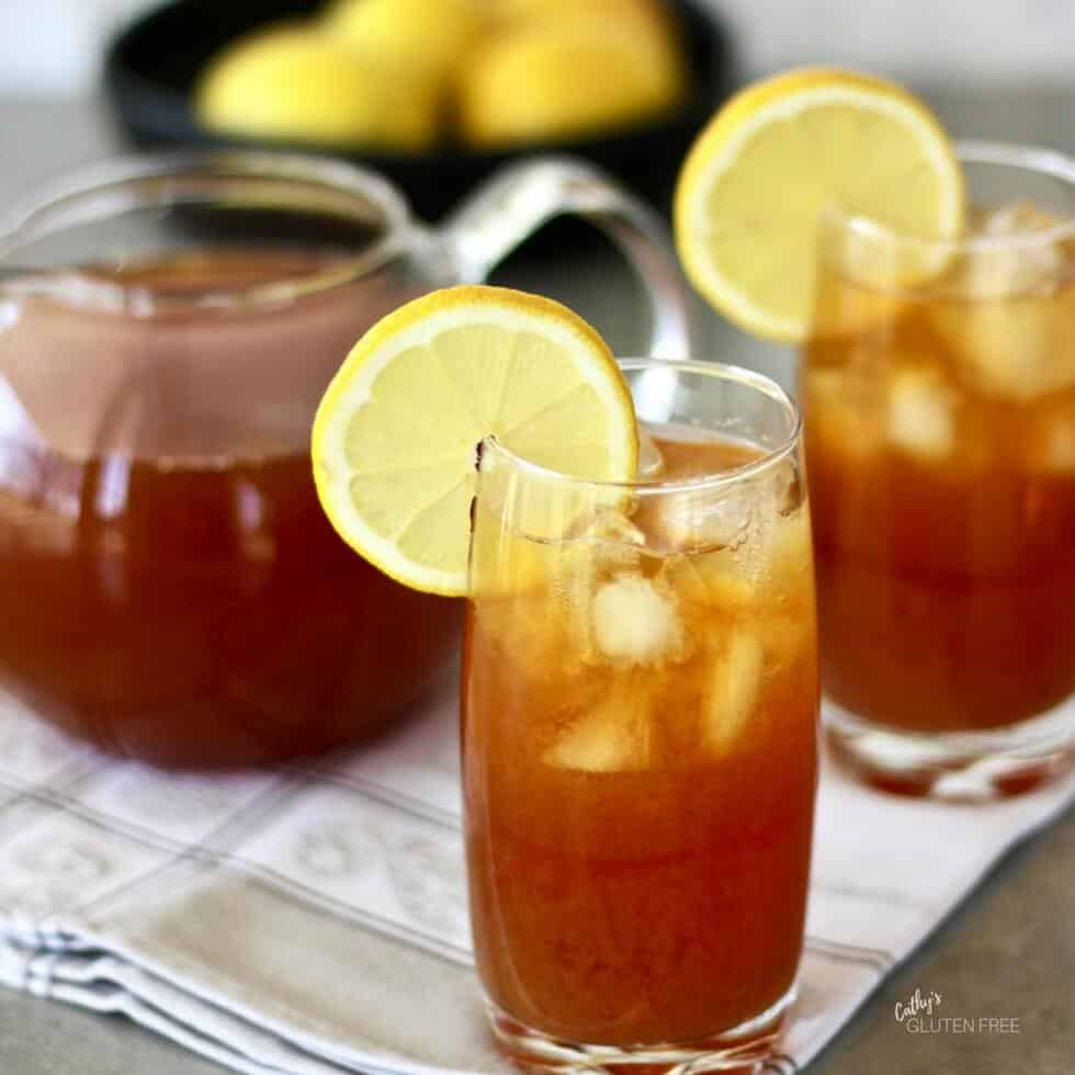 Lemon Tea on Ice with Raw Honey and Fresh Lemon Juice