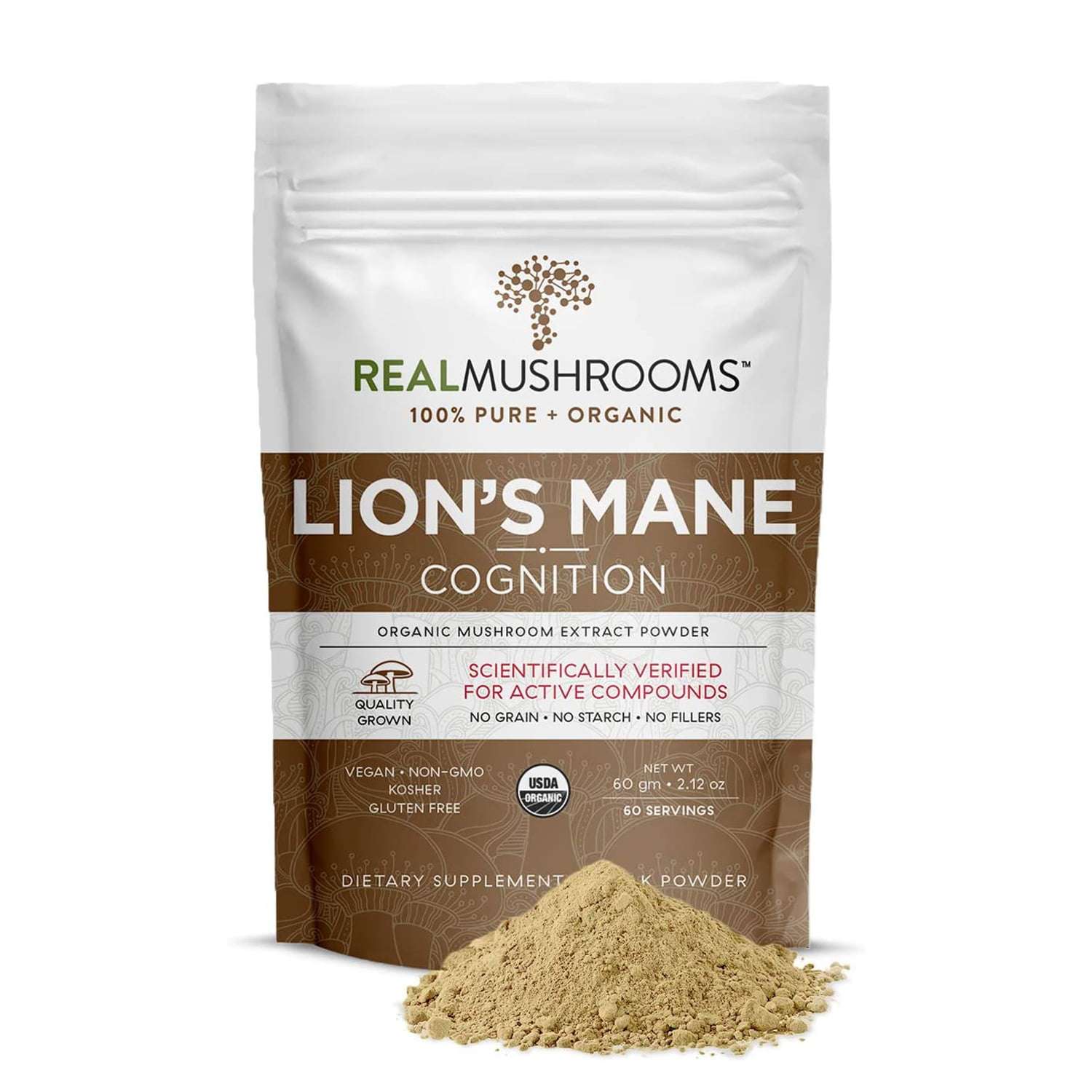 Lions Mane Mushroom Extract Powder by Real Mushrooms