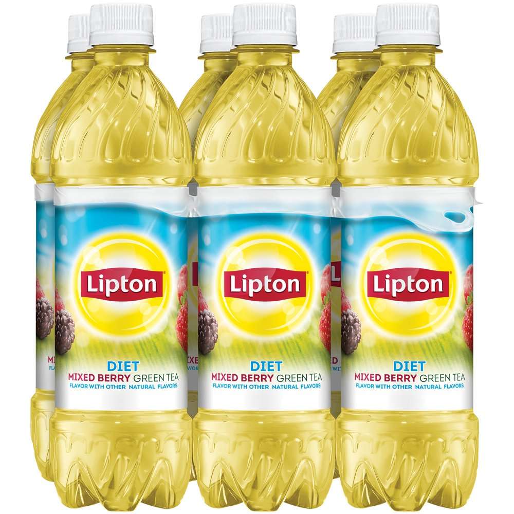 Lipton Diet Mixed Berry Iced Green Tea, 16.9 oz Bottles, 6 ...