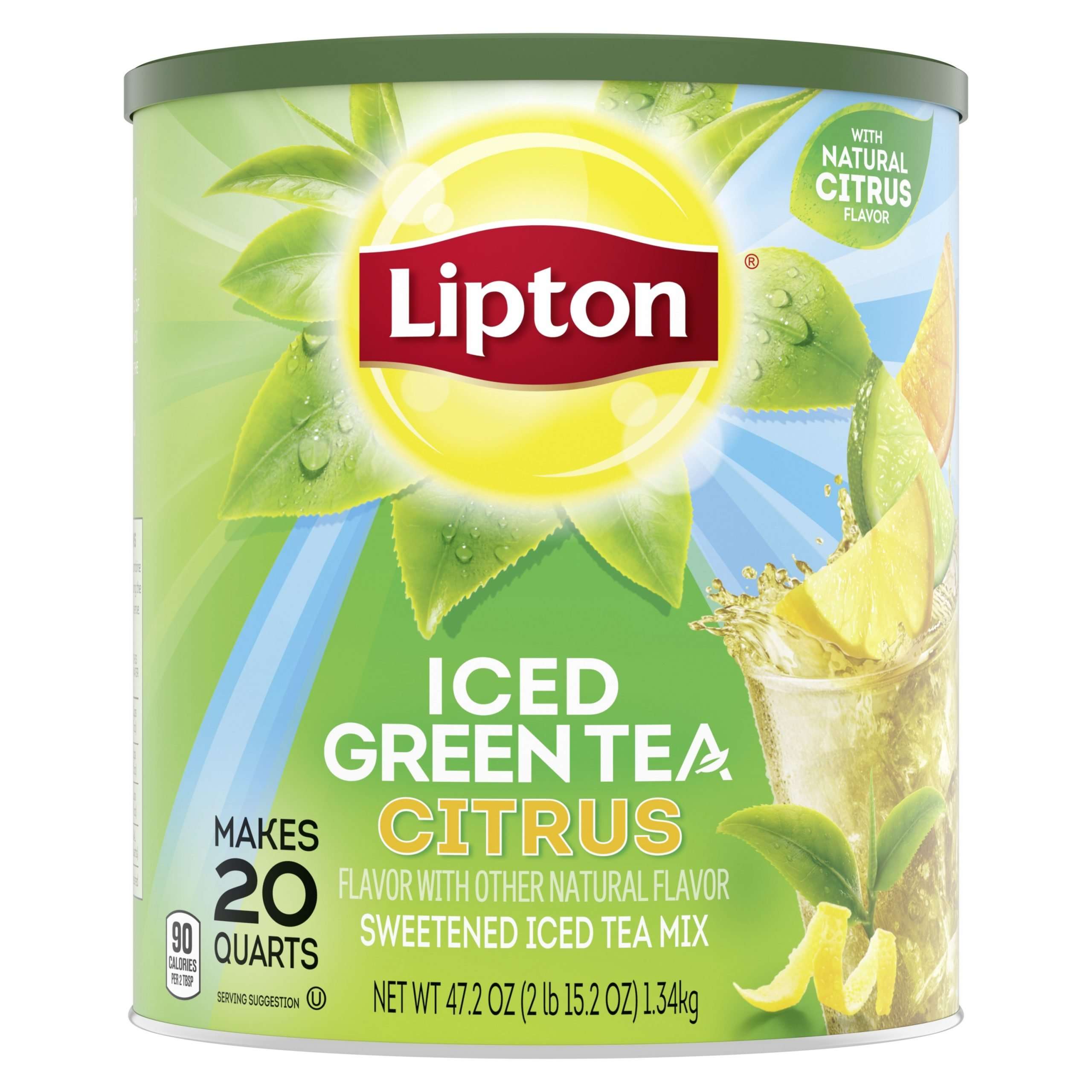 Lipton Green Tea Citrus, Iced Tea Mix, 47.2 Oz