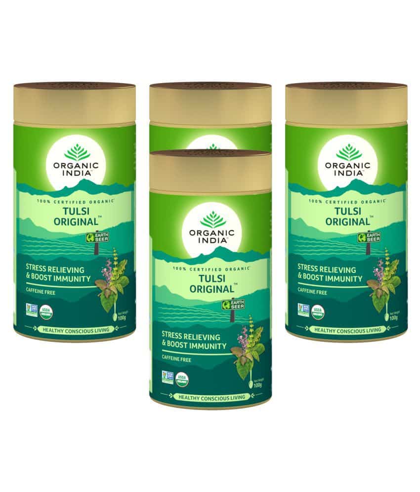 Organic India Tulsi Tea Loose Leaf 100 gm Pack of 4: Buy Organic India ...