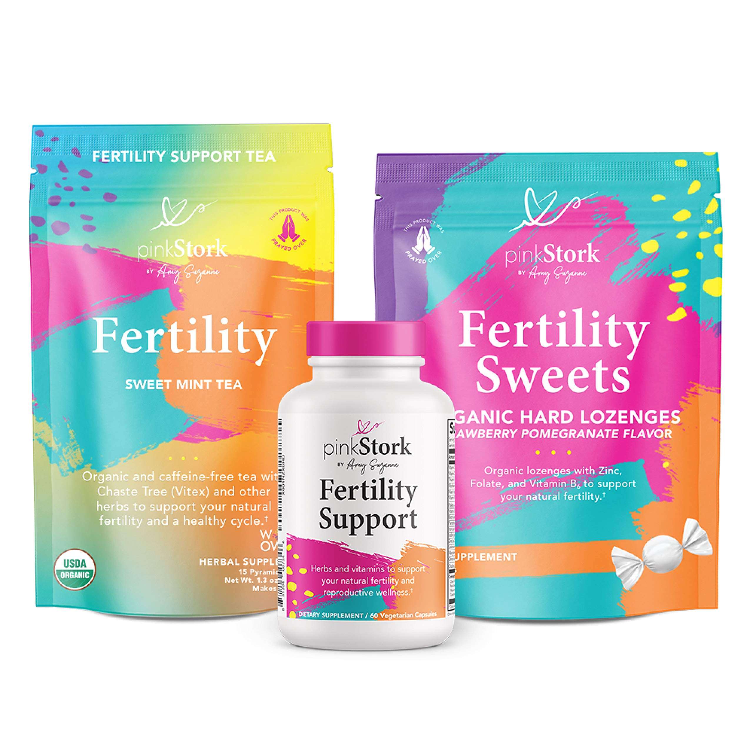 Pink Stork Fertility Bundle: Fertility Tea, Fertility Supplements for ...
