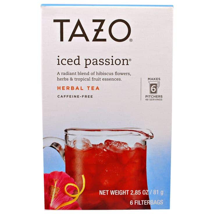 Tazo Teas, Tazo, Iced Passion Herbal Tea , 6 Filterbags, 2.85 oz (81 g ...