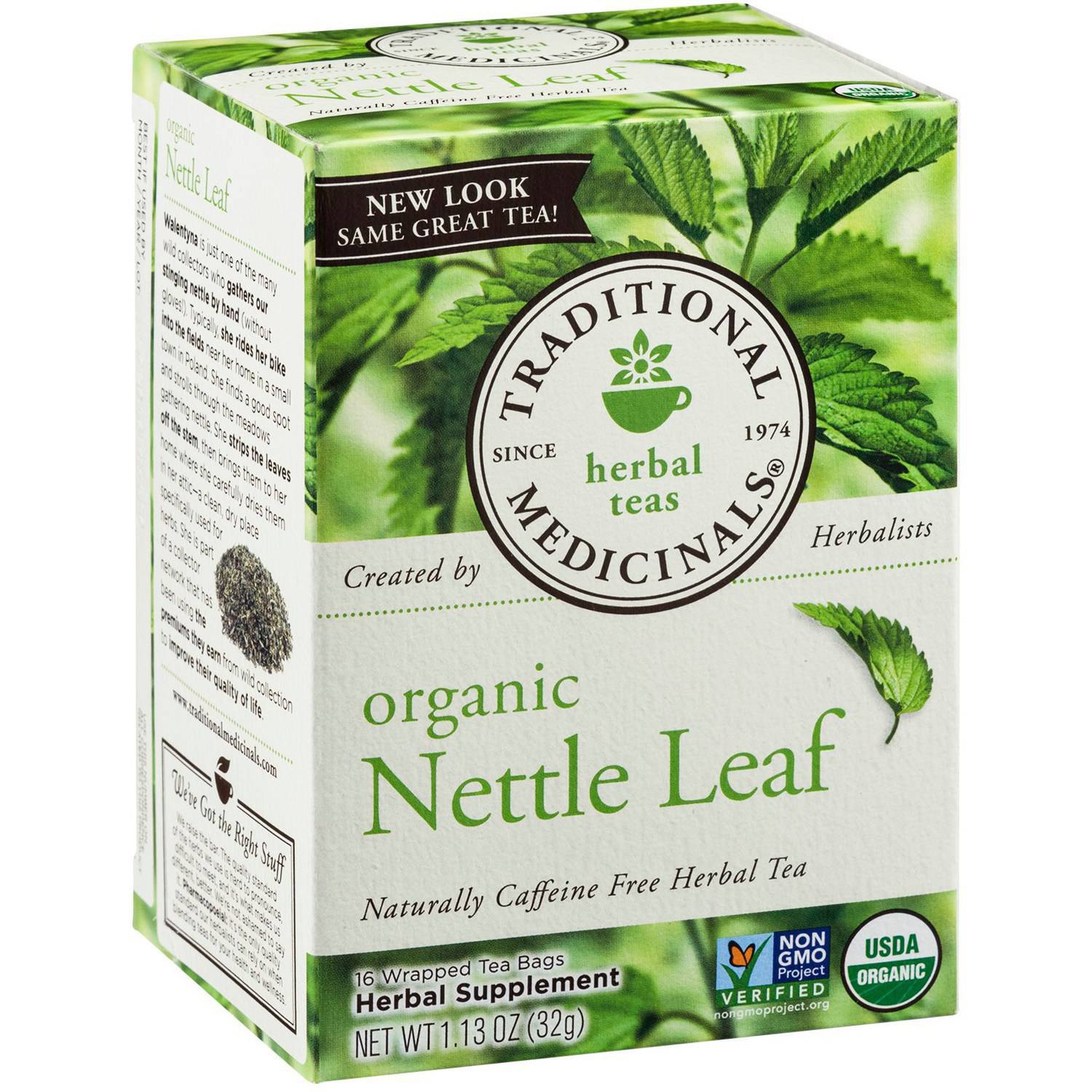 Traditional Medicinals Organic Nettle Leaf Herbal Supplement Tea, 16 ...