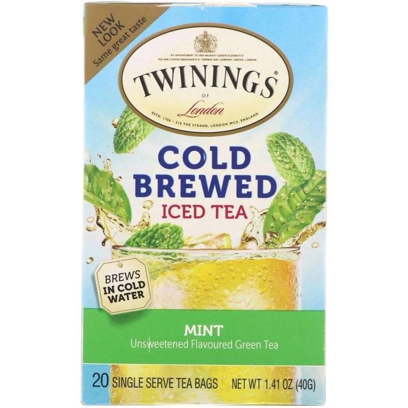 Twinings Cold Brewed Iced Tea Green Tea with Mint 20 Tea ...